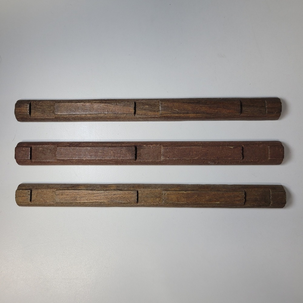 Lincoln Logs Vintage Wood Flat Side Replacement Pieces 7.5 Inch Set of 3